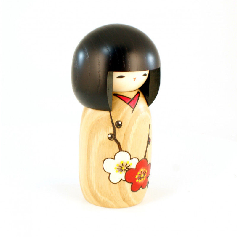 Poupée japonaise KOKESHI en bois HANAMONOGATARI- UME