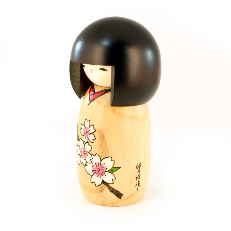 Poupée japonaise KOKESHI en bois HANAMONOGATARI- SAKURA