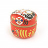 boîte à thé rouge japonaise Daruma