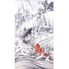 Rideau japonais Noren en polyester, KOI