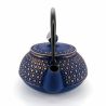 Japanese cast iron teapot - IWACHU KIKKO - 0.65 lt - golden blue