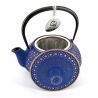 Japanese cast iron teapot - IWACHU KIKKO - 0.65 lt - golden blue