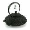 Japanese cast iron teapot - IWACHU HIRA ARARE - 1.3 lt - black