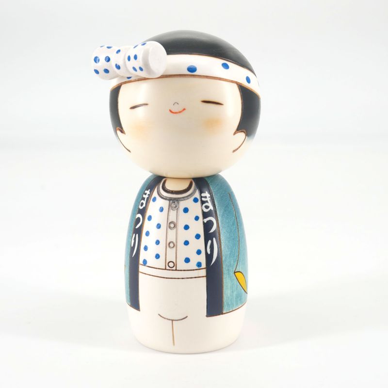 Muñeca japonesa Kokeshi de madera - WASSHOI OTOKO