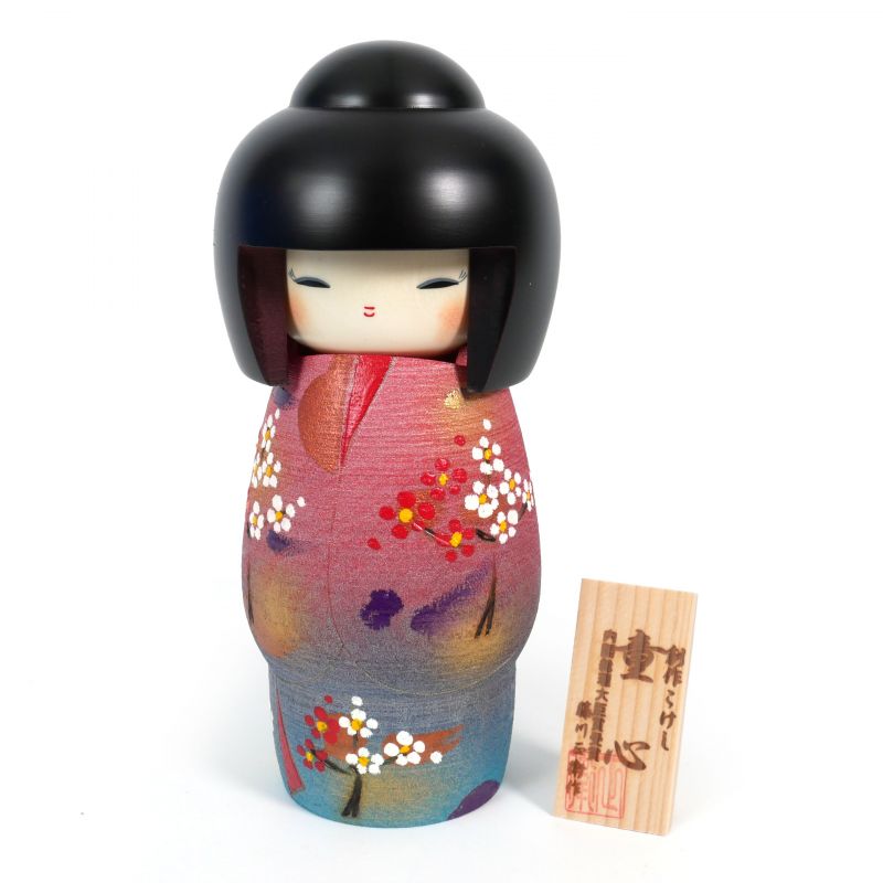 Kokeshi japonaise en bois kimono - DOSHIN - 20.5cm