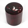 Japanese black tea box in resin with rabbits and flowers pattern - FUKUUSAGI- 150g