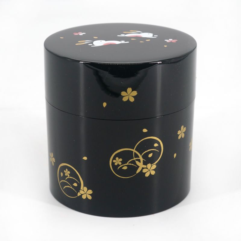 Boîte à thé japonaise noire en résine - MARUUSAGI - 150gr