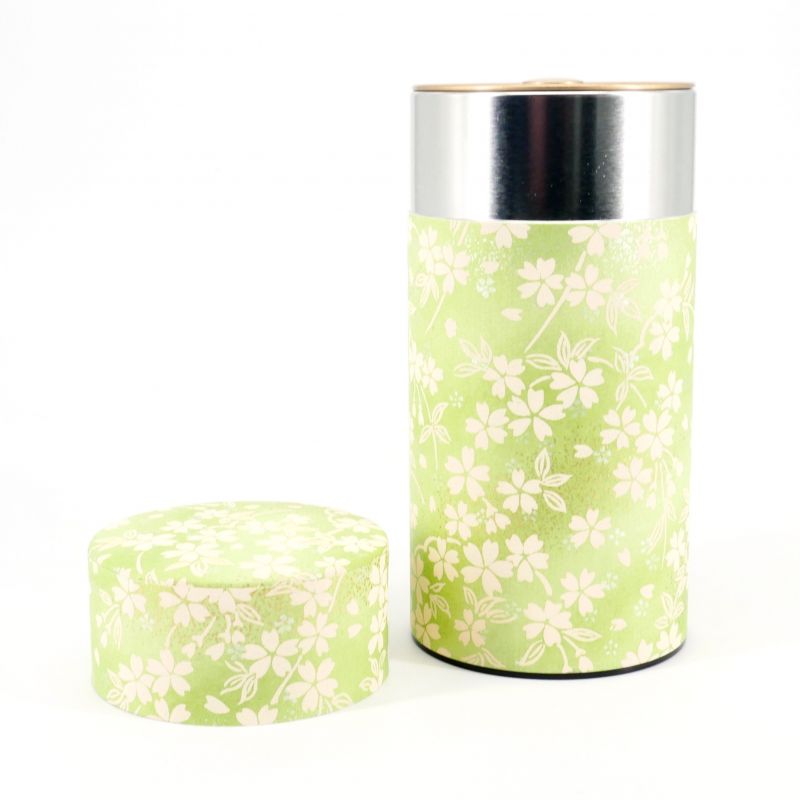 Japanese green tea box in washi paper - MIDORI - 200gr
