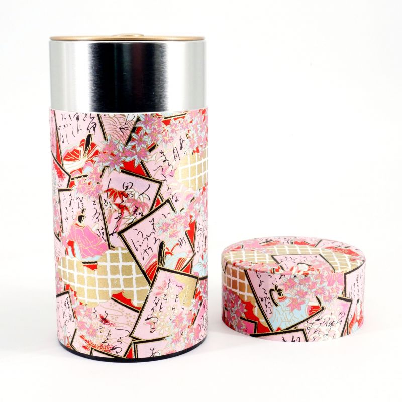 Boîte à thé japonaise rose en papier washi - HANAFUDA - 200gr