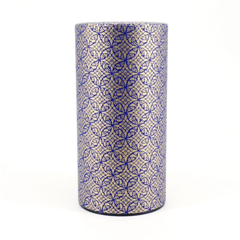 Blue Japanese tea box in washi paper - SHIKKU - 200gr