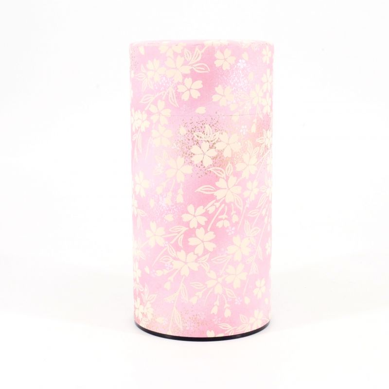 Boîte à thé japonaise rose en papier washi - PINKU - 200gr