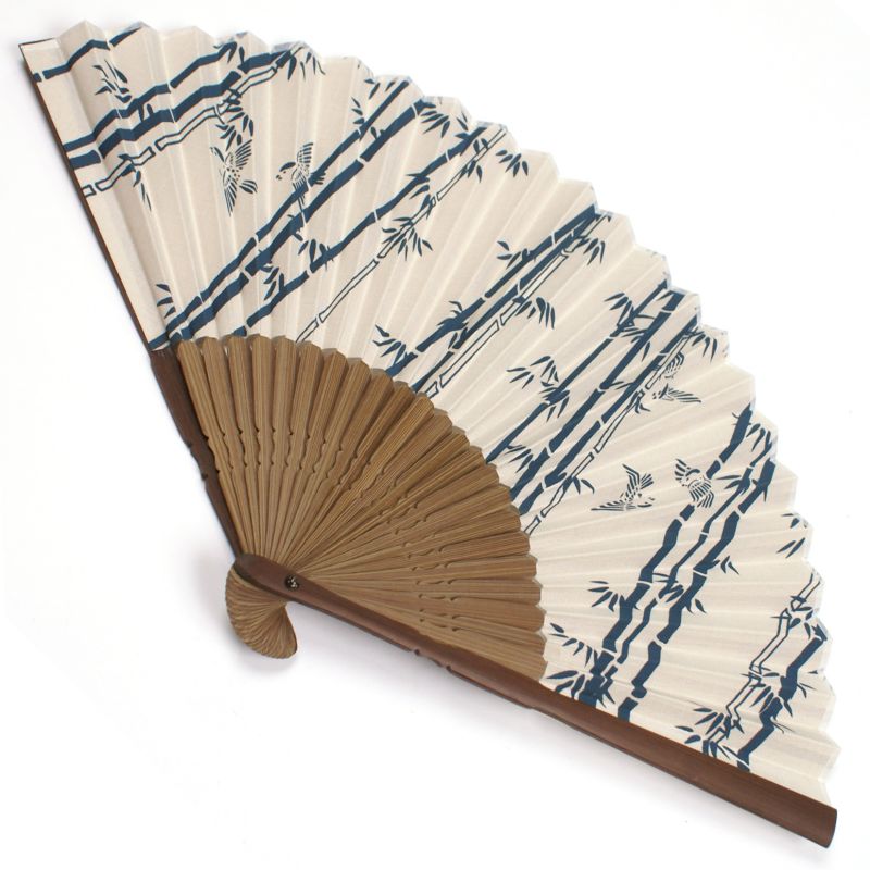 ventaglio giapponese in cotone e bambù, TAKESUZUME, bambù