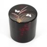 Scatola da tè giapponese in resina nera con motivo a farfalla - MUSASHINO - 150g
