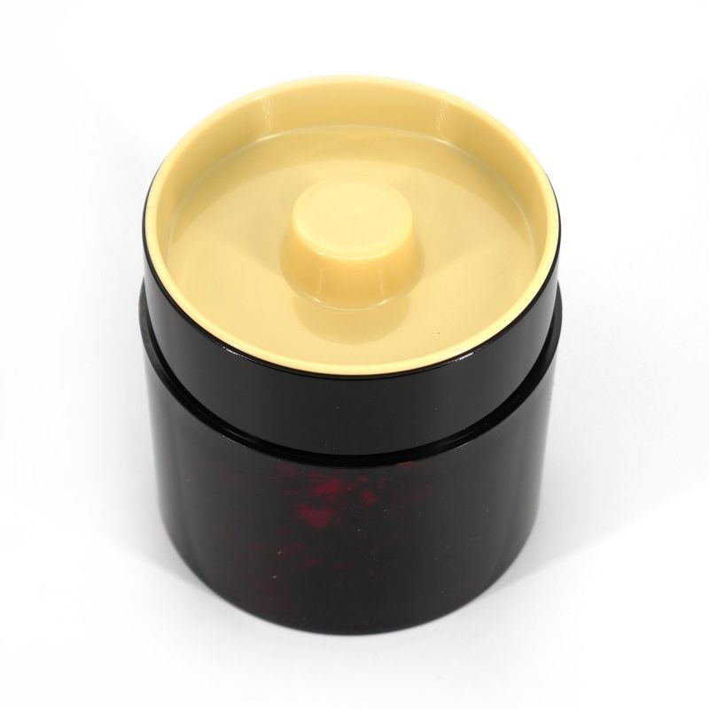 Scatola da tè giapponese in resina nera con motivo a farfalla - MUSASHINO - 150g