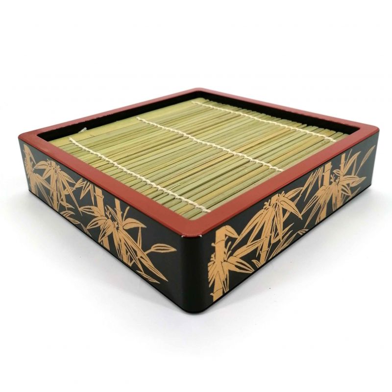 Quadratisch lackierte Platte mit Bambusstütze - ZARU SOBA