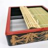 Square lacquered plate with bamboo support - ZARU SOBA