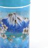 Boîte à thé japonaise bleu en métal - FUJI - 150gr et 200gr