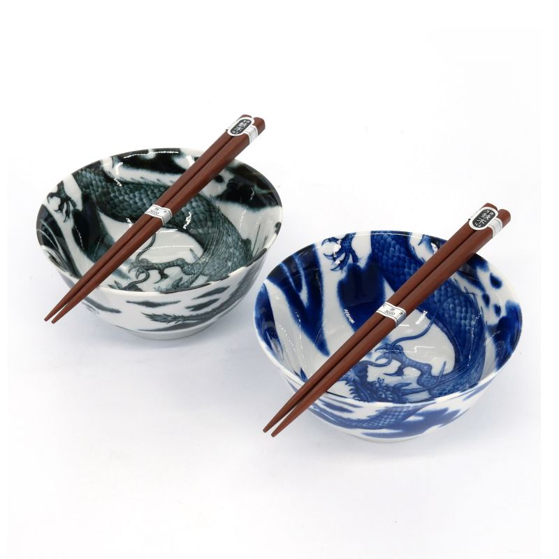 Set de 2 bols japonais en céramique - AO TO KURO RYU