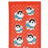 Large Japanese cotton bath towel, HARIKO INU, small dog