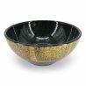 Cuenco donburi de cerámica japonesa, negro y dorado - EREGANTO