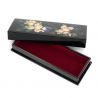 Black resin storage box with cherry blossom pattern - KIZAKURA - 21x8.5x3.3cm