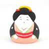 Petit ornement fortune lady japonais en céramique - OFUKUSAN -