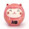 Japanisches Manekineko Katzenornament als Daruma getarnt - DARUKO - 4 cm