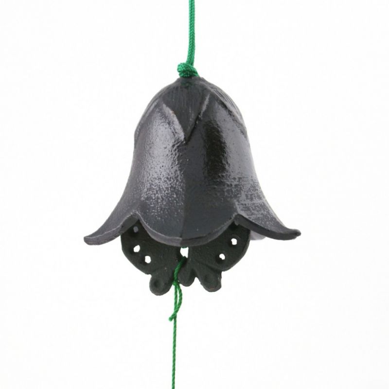 Chime - Japanese cast iron wind bell, KIKYO, flower