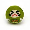 Bambola verde Okiagari Daruma in tessuto chirimen - OKIAGARI DARUMA - 4 cm