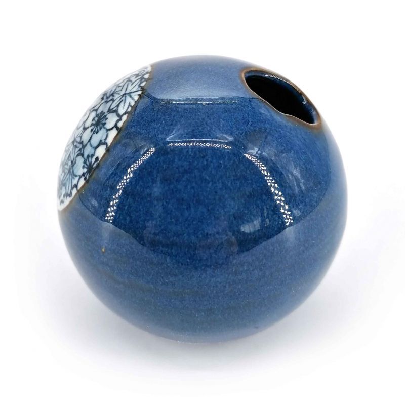 Japanische runde Soliflore-Vase, blau - HANA MOMIJI