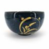 Cuenco donburi de cerámica japonesa, azul, patrón circular dorado - KOGANE NO SHIZEN