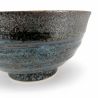 Bol japonais donburi en céramique noir et reflets bleus marrons - HANTEN - 17cm