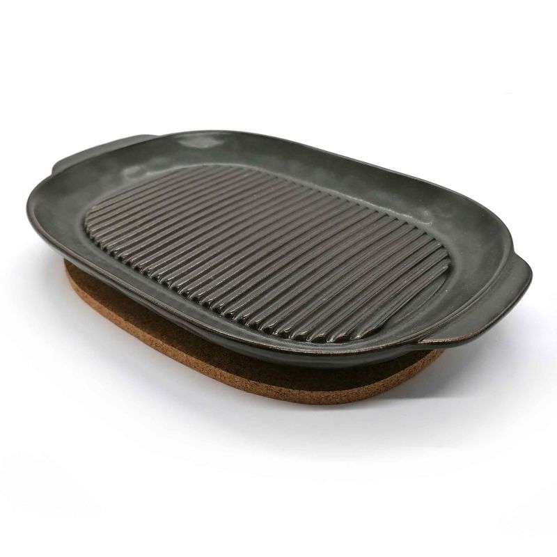 Plato grill de cerámica negra - GURIRUNOWARU