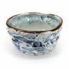 Bol en céramique pour cérémonie du thé, blanc à motifs traditionnels bleus - ANSENIKKU