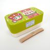 Boîte à repas Bento japonaise S, FUKUDARUMA, vert