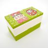 grande scatola da pranzo giapponese, FUKUDARUMA, verde