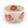 White ceramic flower bowl for tea ceremony - TSUBAKI