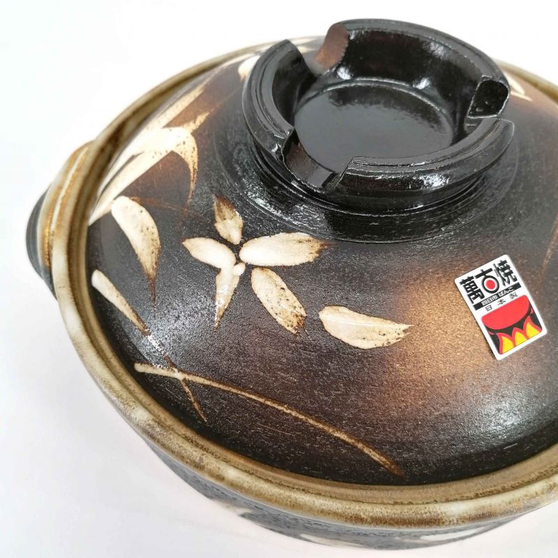 Marmite donabe en céramique marron et blanc - MIGAKIMASU