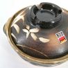 Brown and white ceramic donabe pot - MIGAKIMASU