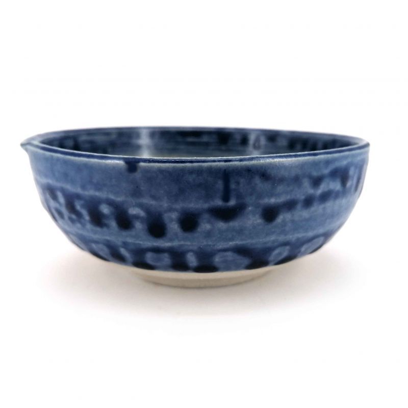 Kleine japanische Suribachi-Schale aus blauer Keramik - SHITATARI