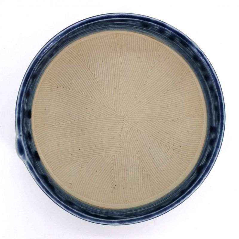 Kleine japanische Suribachi-Schale aus blauer Keramik - SHITATARI