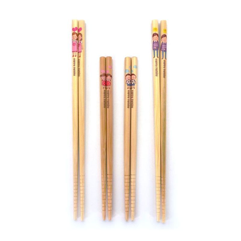 natural japanese chopsticks set in wood parents and children FAMILY