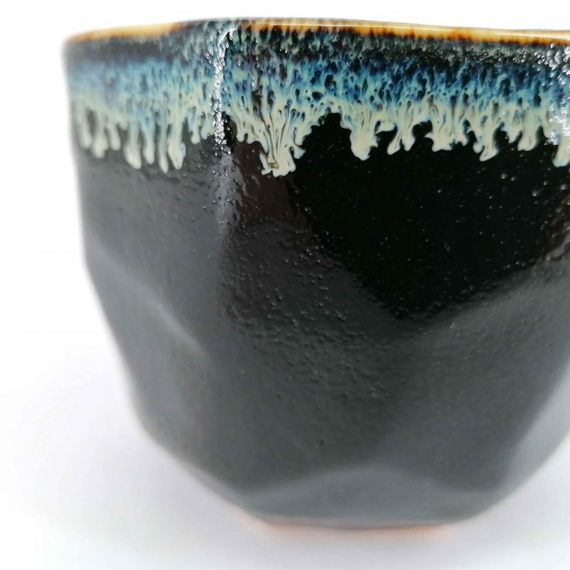 Ciotola in ceramica per cerimonia del tè, vernice infusa bordo nero - CHUNYU