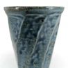 Mazagran de cerámica japonesa, azul, líneas giratorias - GYO