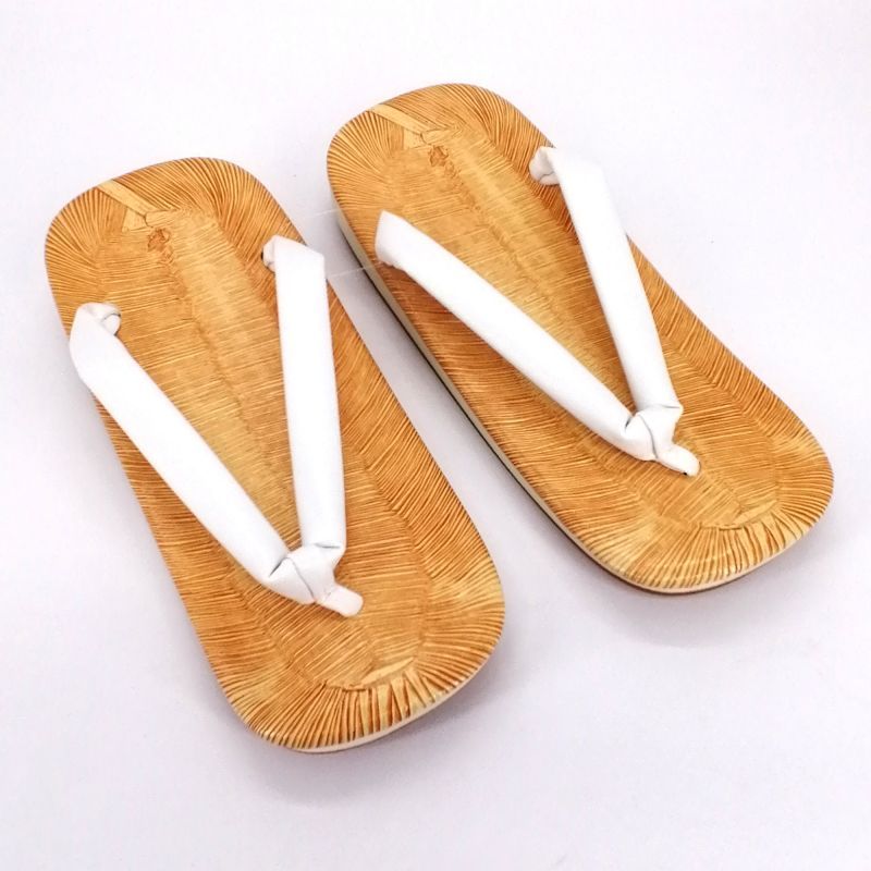 Paire de sandales japonaises zori en caoutchouc anti-dérapant, SHIRO, blanc