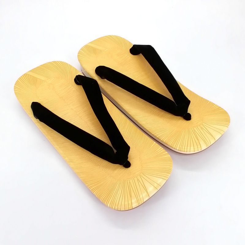 Paar japanische Zori-Sandalen aus rutschfestem Gummi, KURO, schwarz