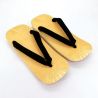 Par de sandalias japonesas zori de goma antideslizante, KURO, negro