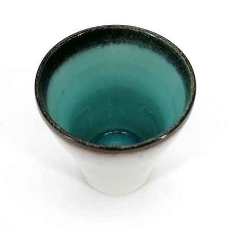Tazza da tè in ceramica giapponese, marrone, interno effetto