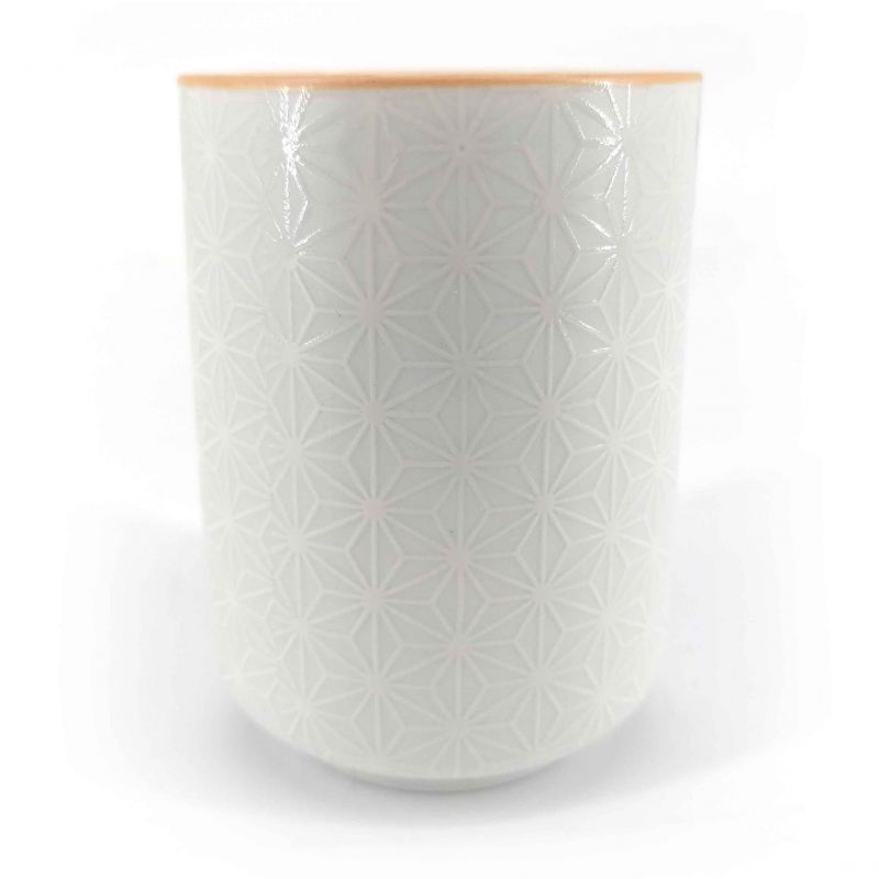 Japanese ceramic tea cup, white - ASANOHA