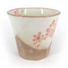 Taza de té japonesa acampanada de cerámica, beige y marrón - SAKURA